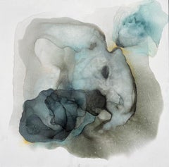 Salt Stone di Shirley Lewis Quadrato grande Contemporaneo Blu Pittura su tela