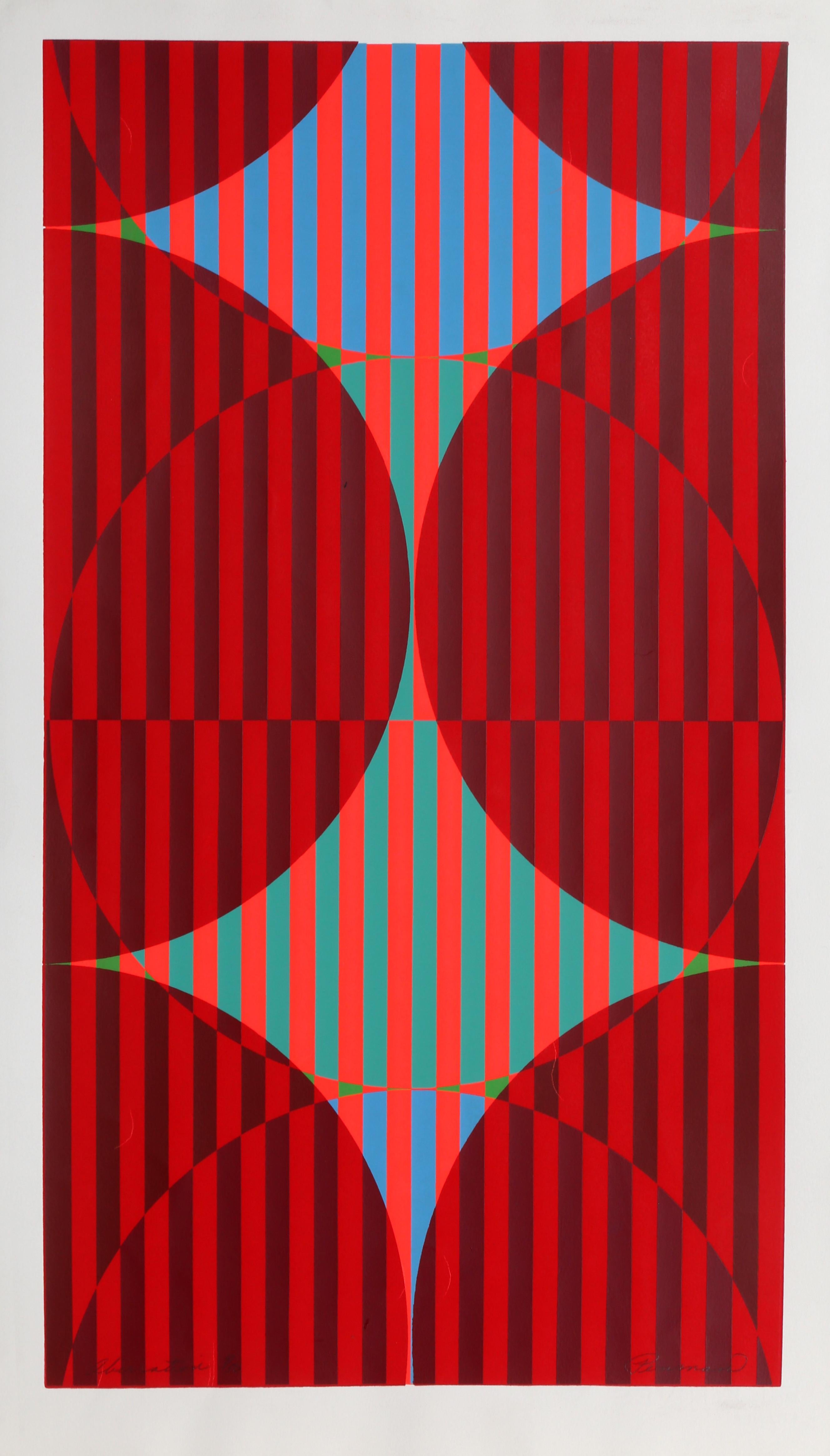 Aberration, Signed Op Art Screenprint by Shirley Penman