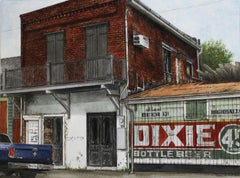 "Dixie Marigny" watercolor, cityscape, building, New Orleans, photorealism