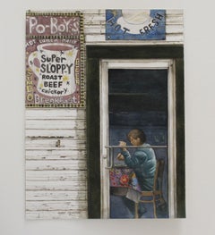 "Elizabeth's" original watercolor, photorealism, building, signs, New Orleans