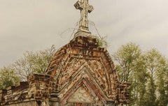 "Theophile Prudhomme" Louisiana cemetery, oil painting