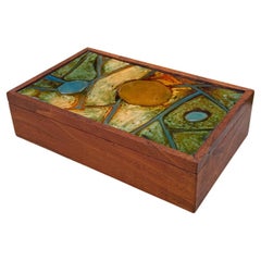 Shirley Rosenthal Enamel & Walnut Box, New York, c.1970
