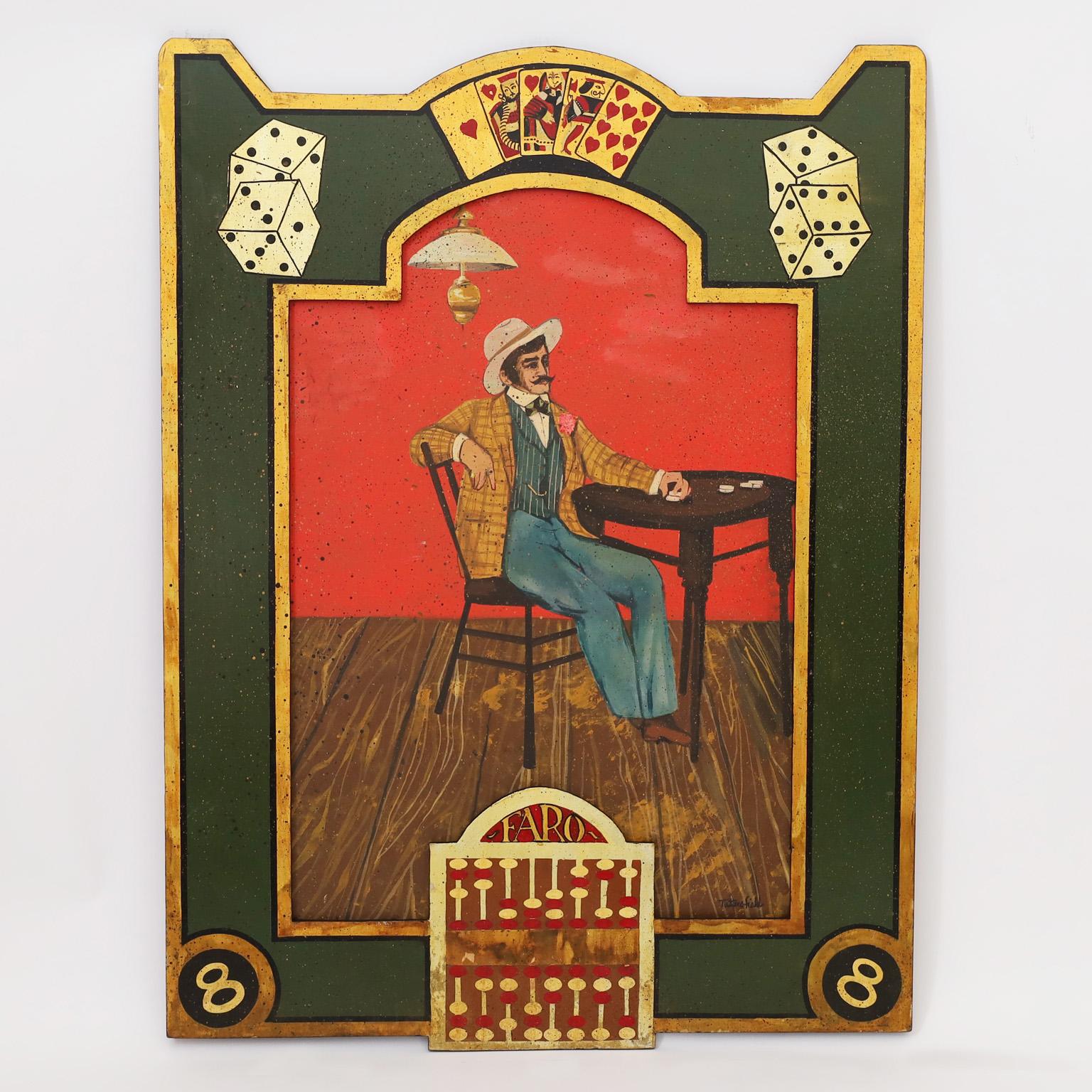 Two Acrylic Paintings on Board of a Cabaret Dancer and Poker Player For Sale 7