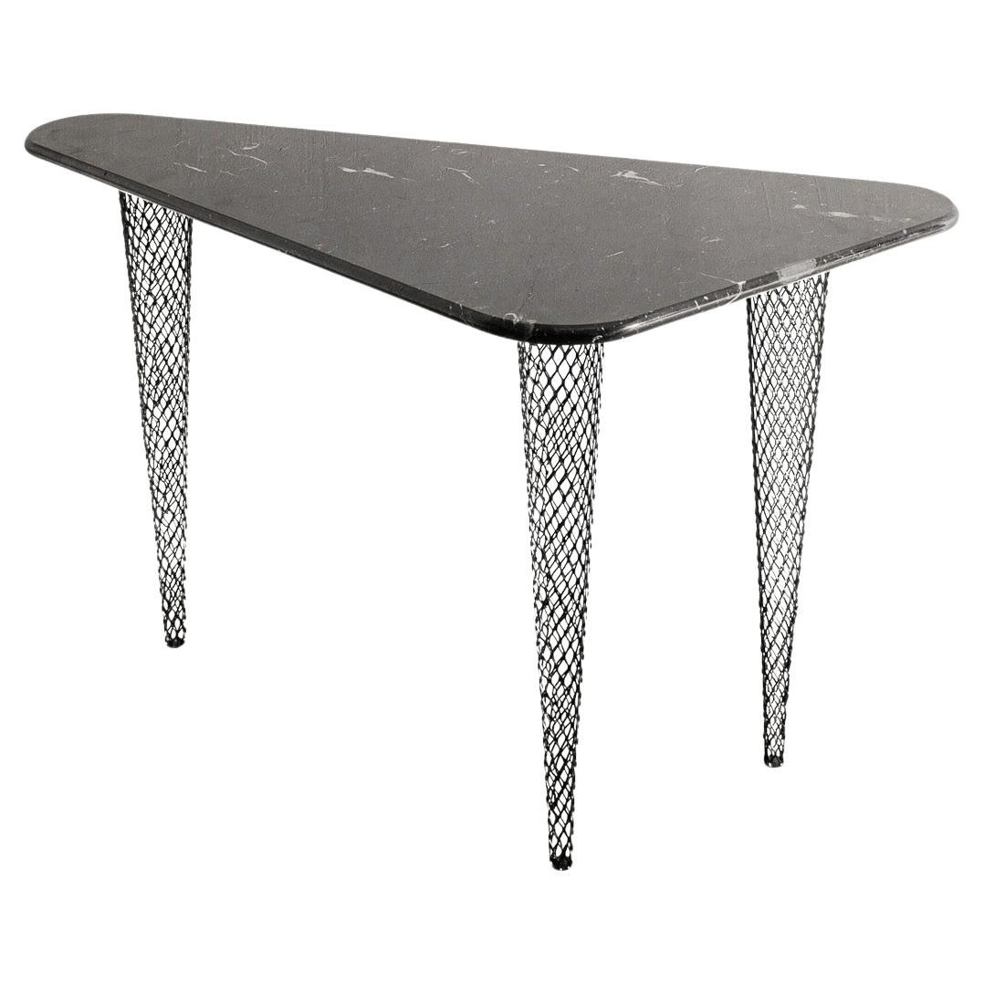 Shiro Kuramata "45 Degrees North Latitude" Console Table in Black Marble, 1980s For Sale