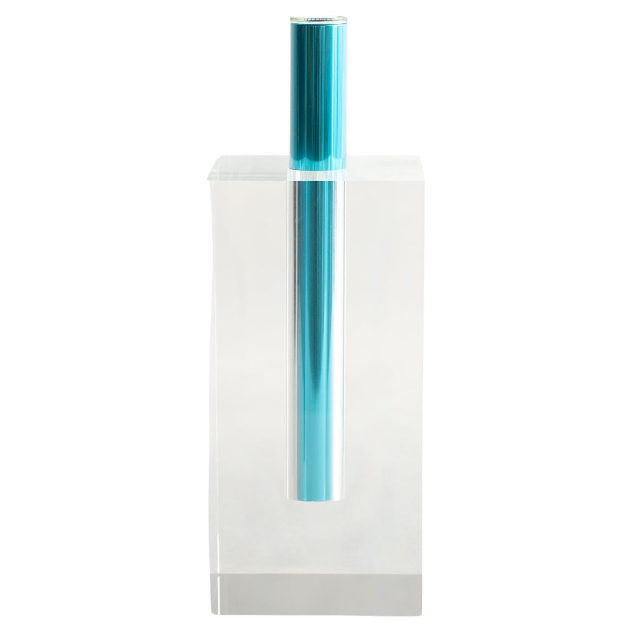 Florero Shiro Kuramata acrílico azul estilo minimalista japonés