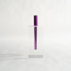 Vaso di fiori Shiro Kuramata in acrilico viola Stile minimalista giapponese