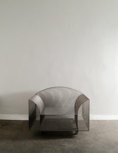 Shiro Kuramata "How High the Moon" Armchair in Steel Produced by Vitra, 1980s