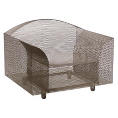 Shiro Kuramata "How High the Moon" Armchair in Steel Produced by Vitra, 1980s
