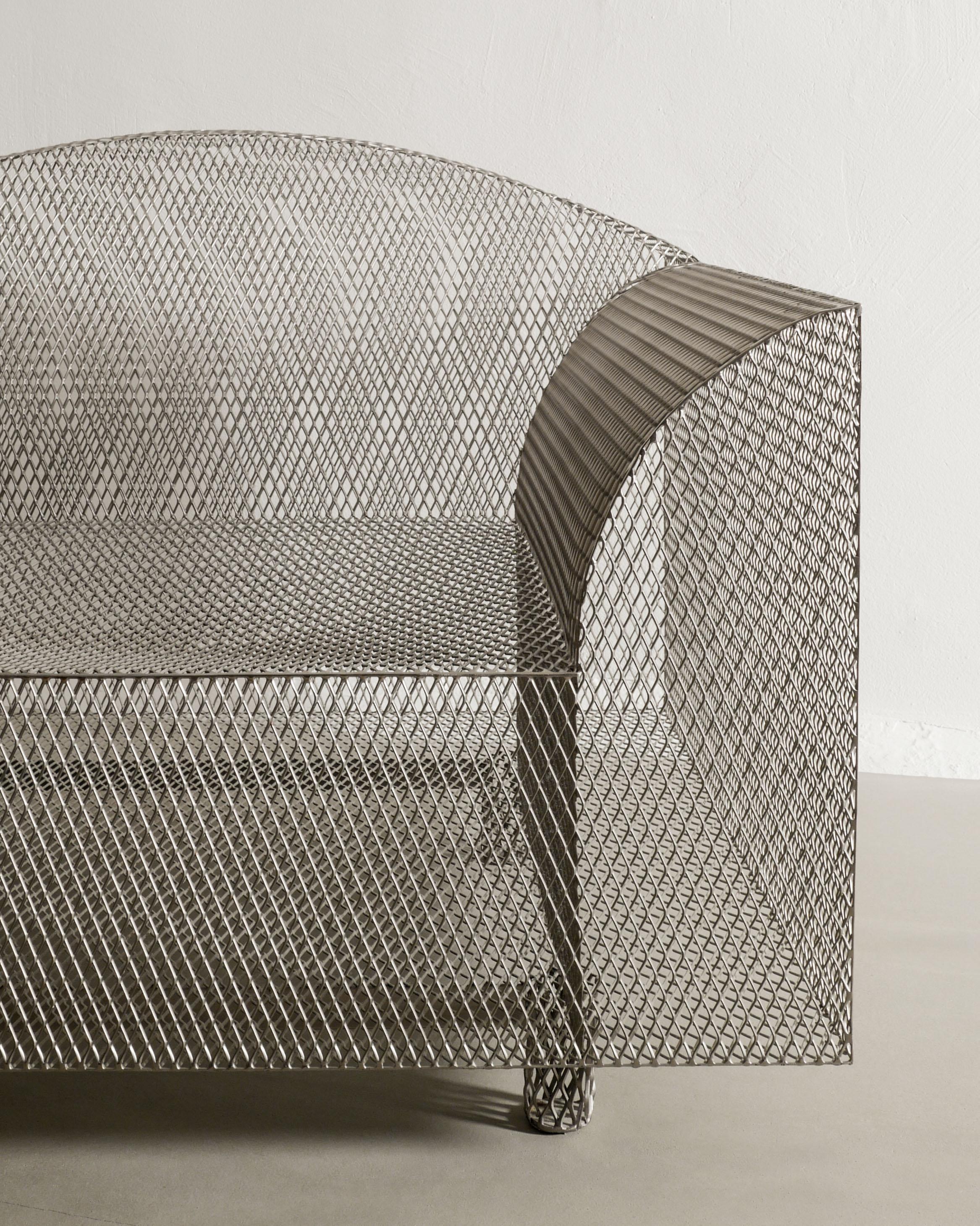 Shiro Kuramata „How High the Moon“ Sessel aus Stahl, hergestellt von Vitra, 1995 (Moderne der Mitte des Jahrhunderts)
