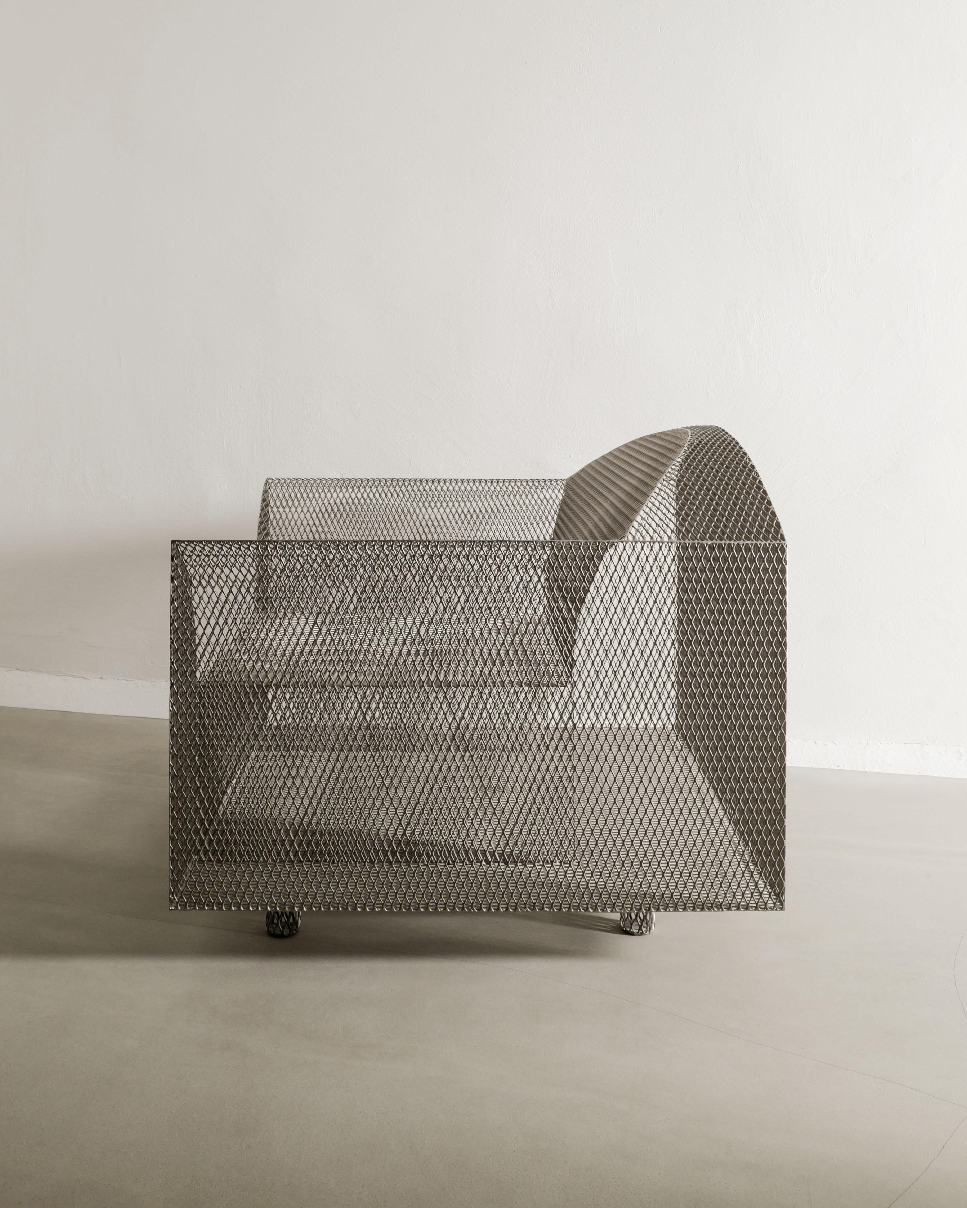 Shiro Kuramata „How High the Moon“ Sessel aus Stahl, hergestellt von Vitra, 1995 (Japanisch)