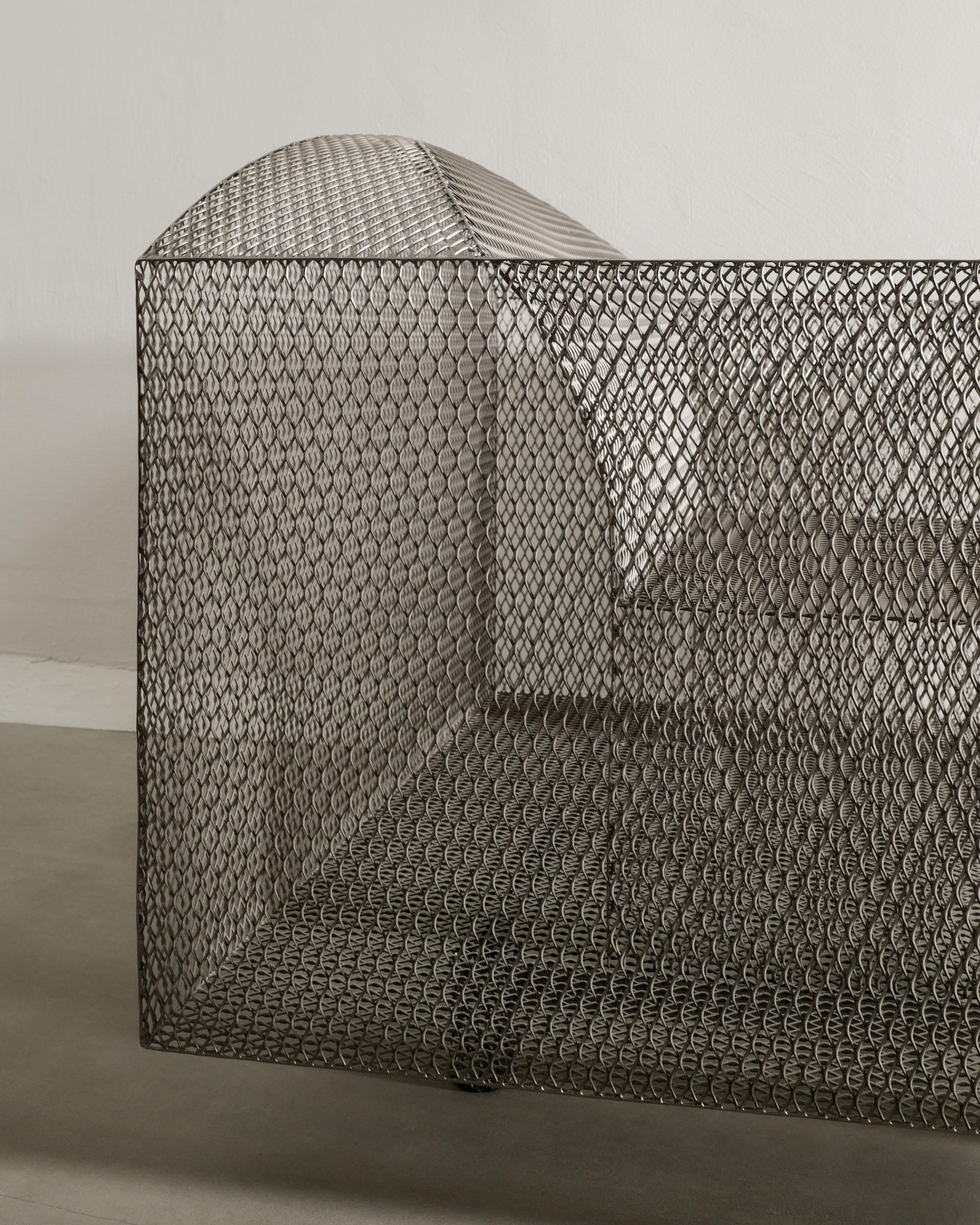 Shiro Kuramata „How High the Moon“ Sessel aus Stahl, hergestellt von Vitra, 1995 im Zustand „Gut“ in Stockholm, SE