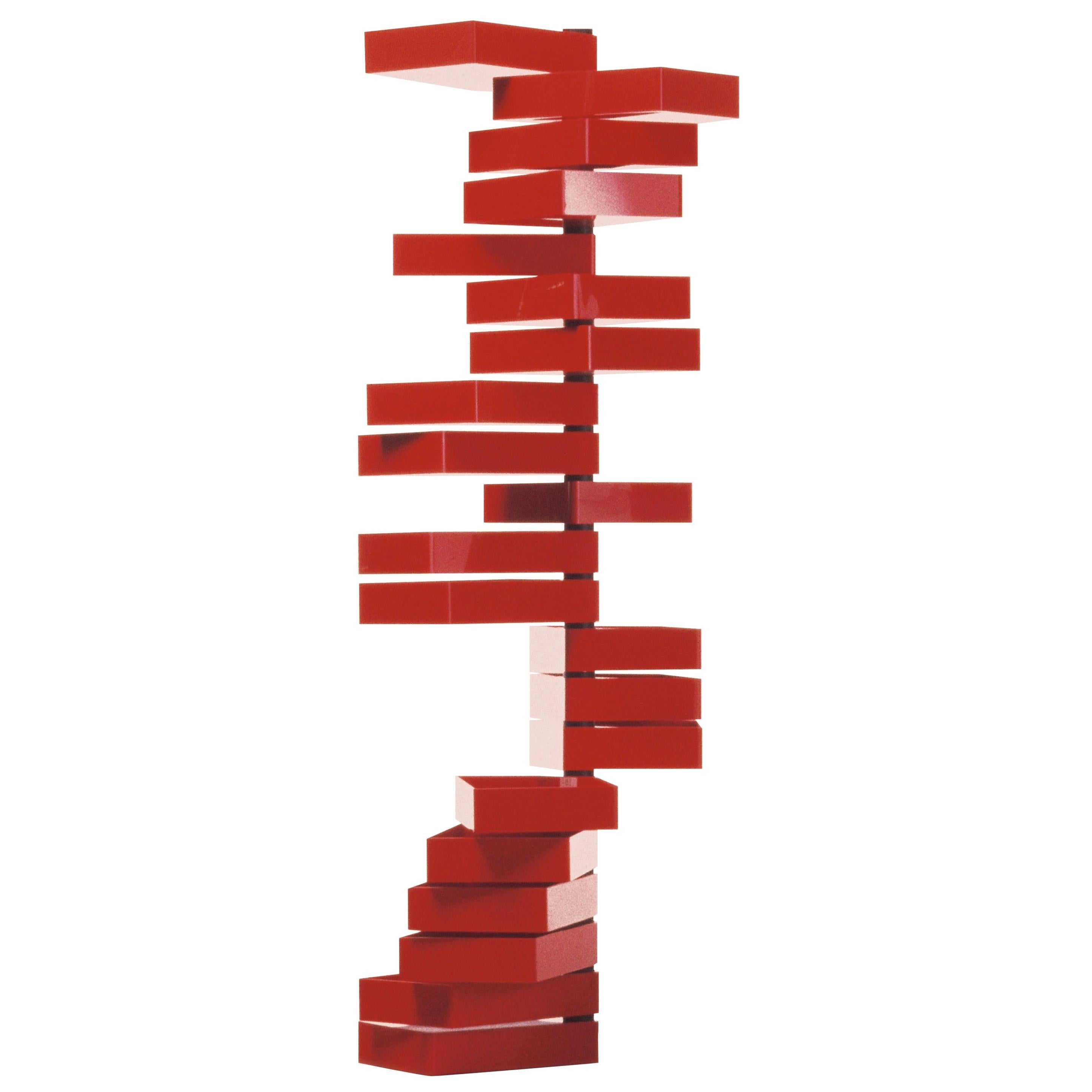 Shiro Kuramata Revolving Cabinet in Red Polish Acrylic Plastic for Cappellini