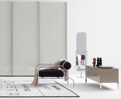 Shiro Kuramata Sofa With Arms in Chromed Tubular Metal for Cappellini