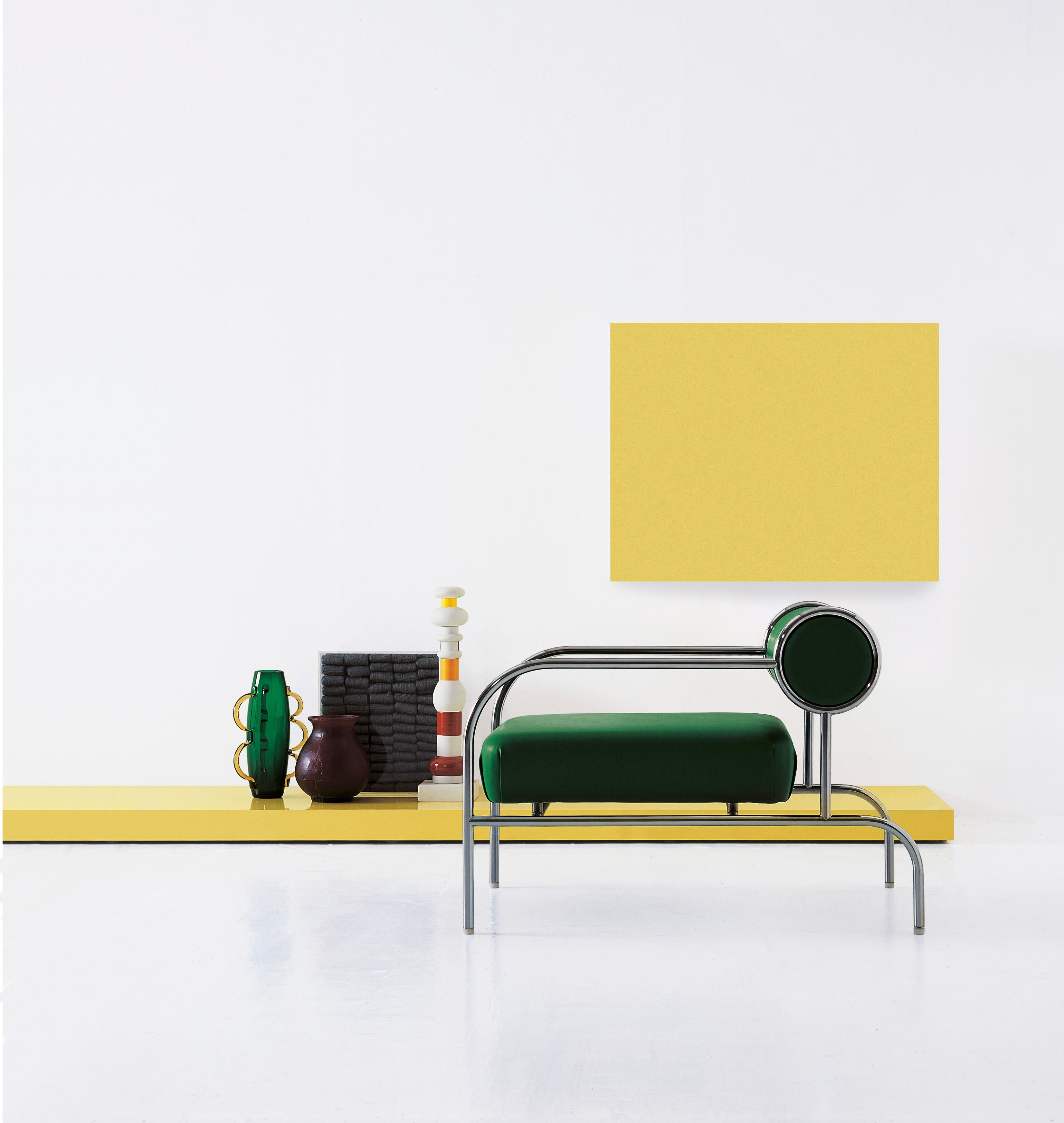 Shiro Kuramata Sofa mit Armlehnen aus verchromtem Metallrohr für Cappellini (Italienisch) im Angebot