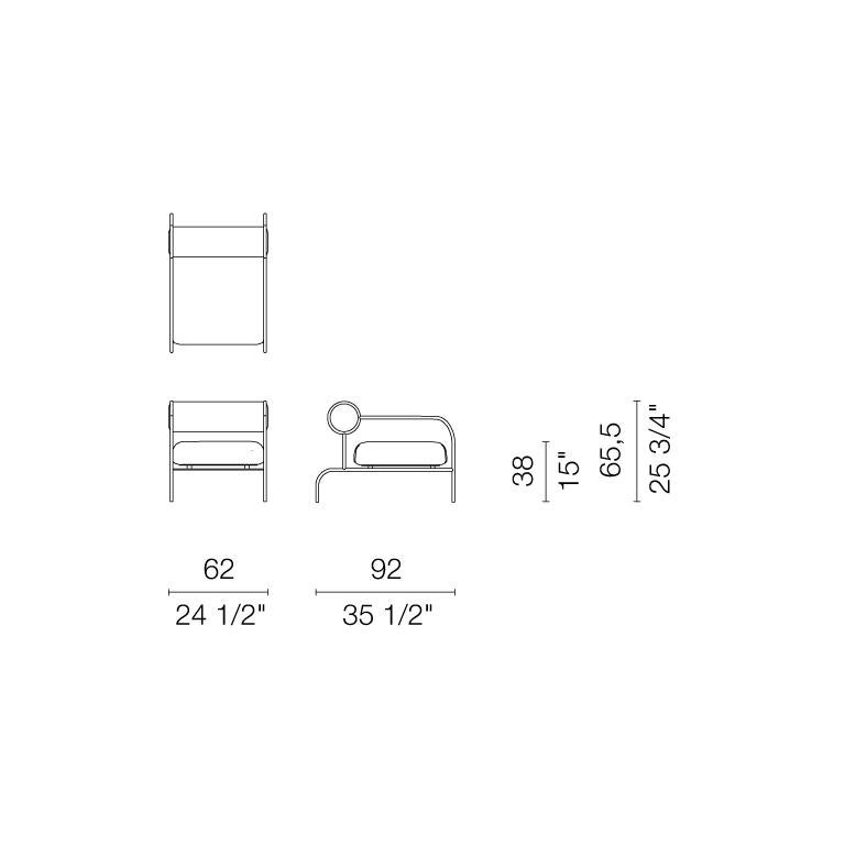 Shiro Kuramata Sofa mit Armlehnen aus verchromtem Metallrohr für Cappellini (21. Jahrhundert und zeitgenössisch) im Angebot