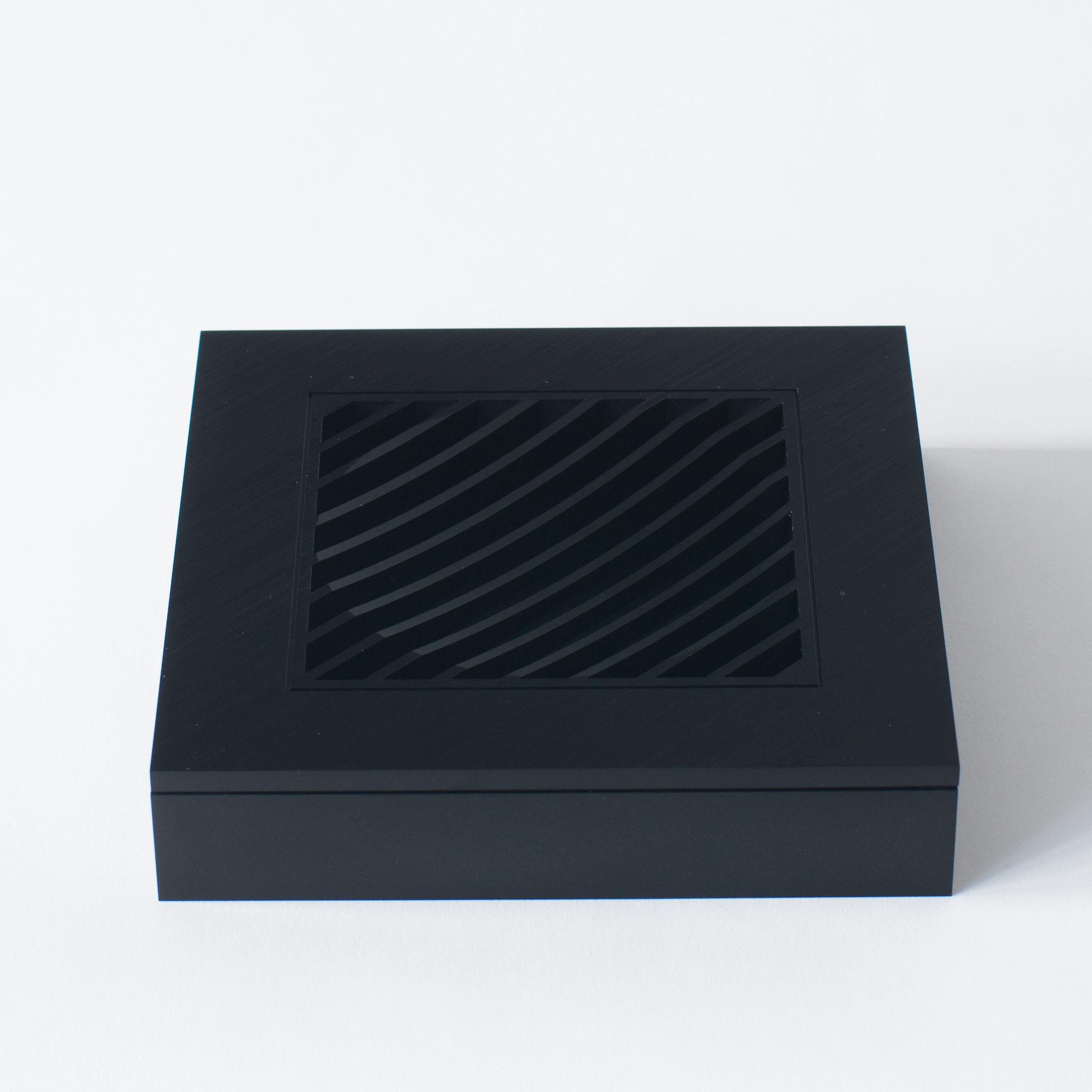 Shiro Kuramata's ashtray1. Made of black aluminum.
Rather optical art object than usual astray. 


 
 