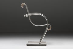 Shiro Kuramata Steel Sing Armchair for Xo, Japanese Design, 1985