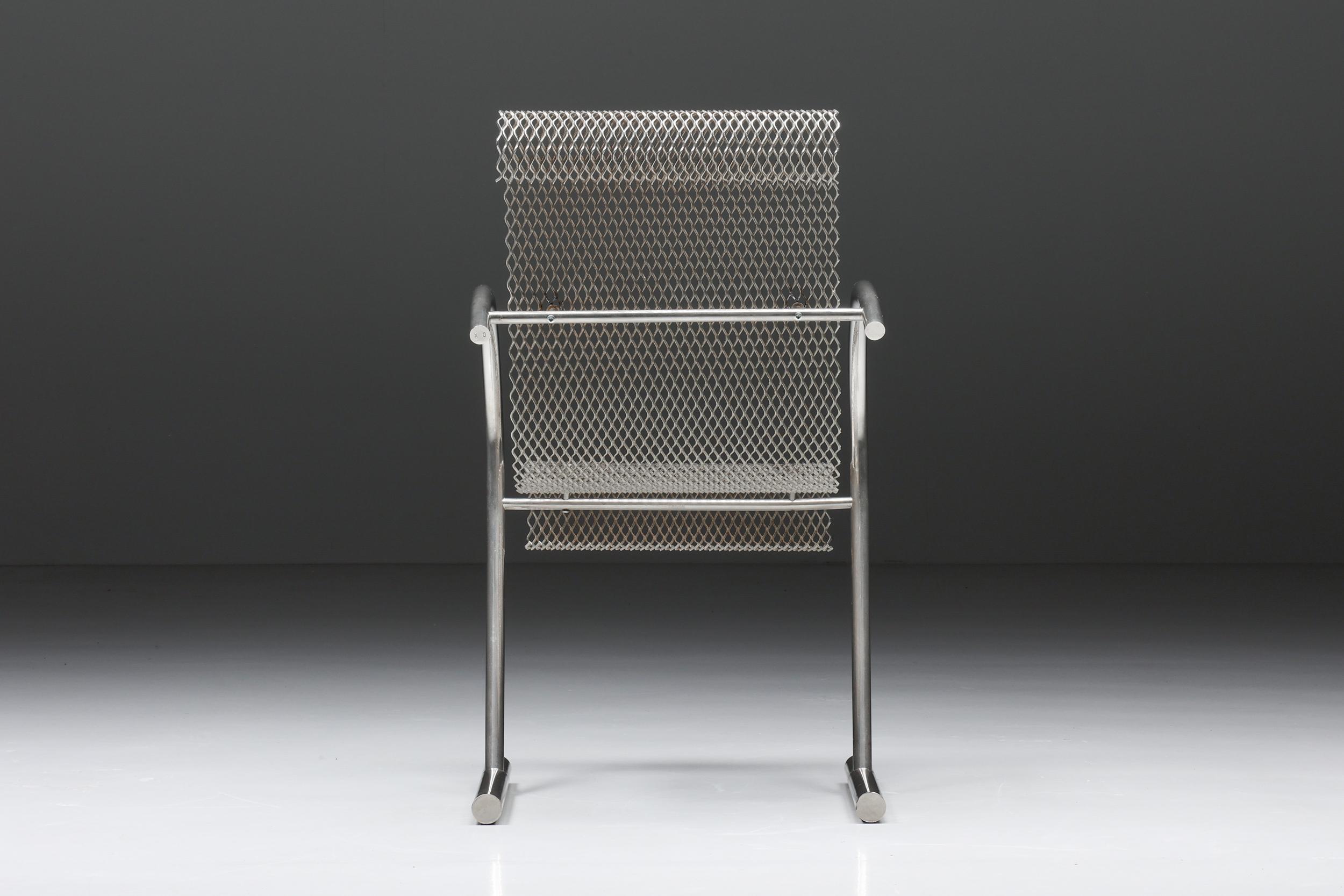 Late 20th Century Shiro Kuramata Steel Sing Armchair for Xo, Japanese Design, 1985