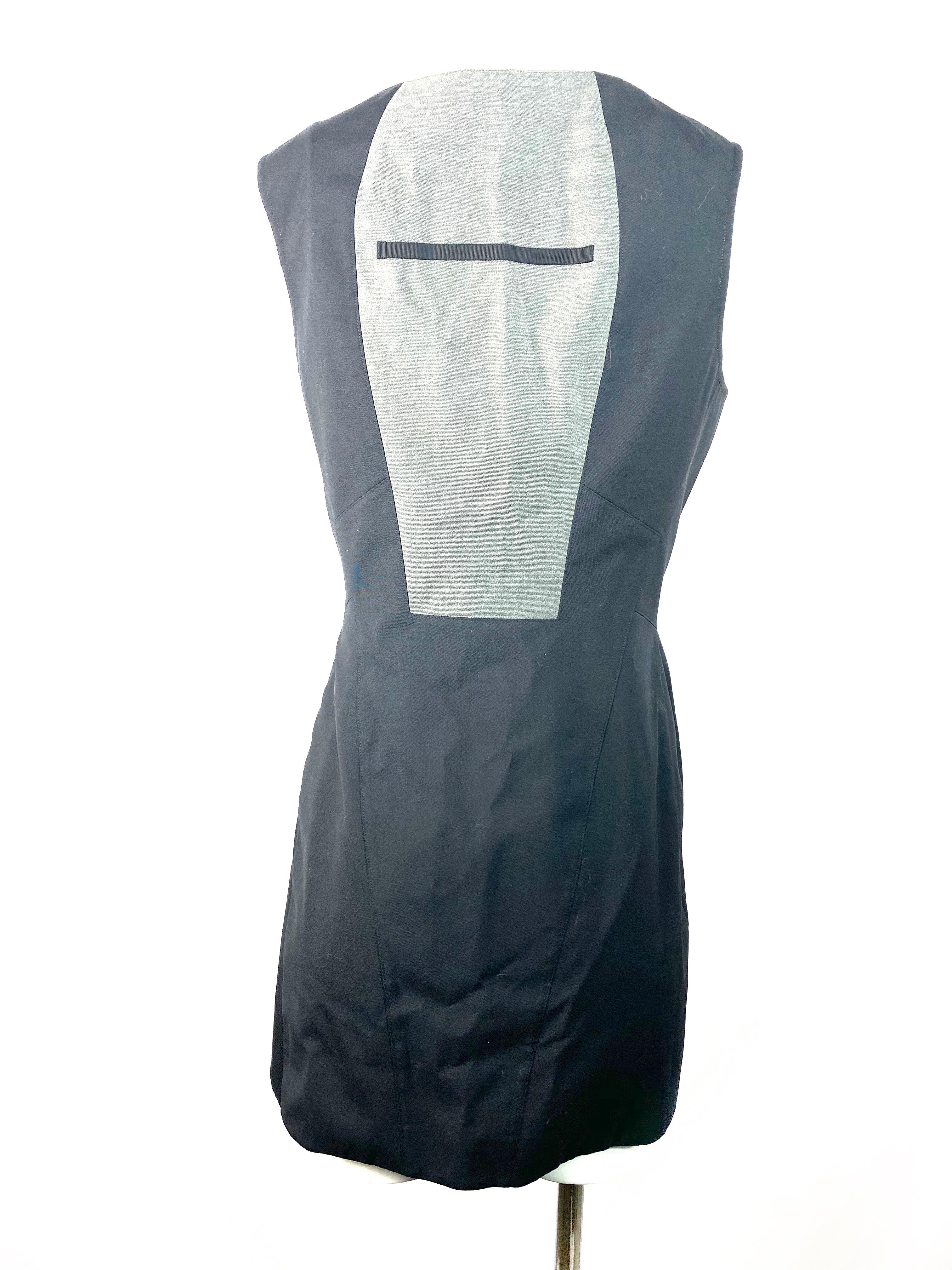 Shiro Sakai - Mini robe noire sans manches à boutons, taille L Unisexe en vente