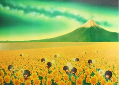 Hope From Japan_peace & love landscape pop art giclee print, ready to ship