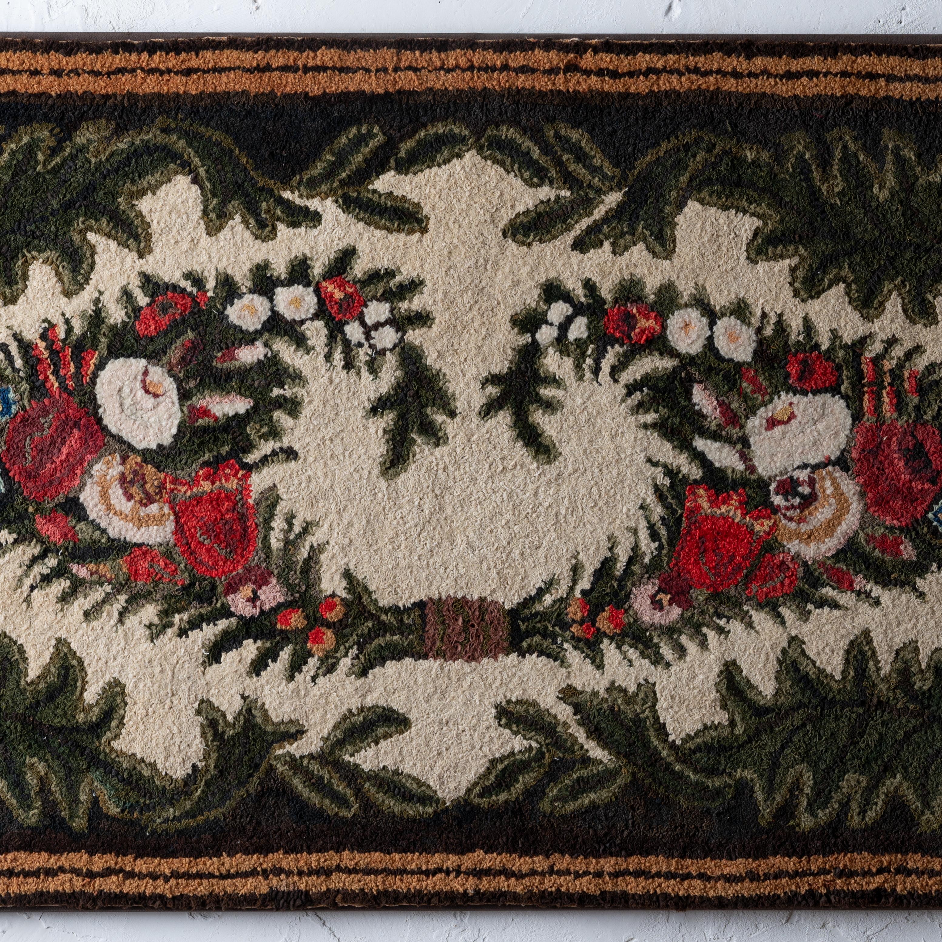 American Shirred Rug, c.1850 For Sale