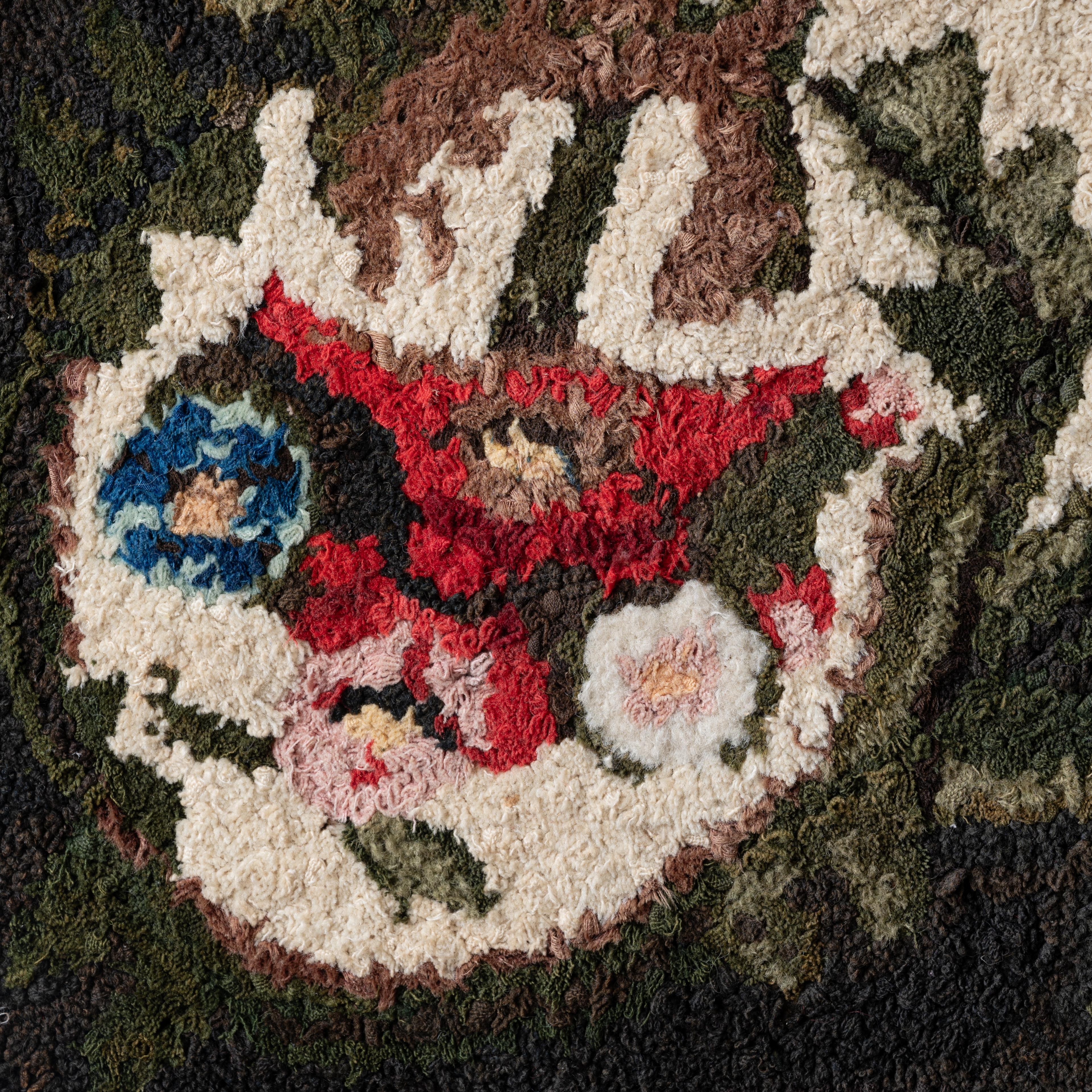 Raschelteppich, um 1850 (Wolle) im Angebot