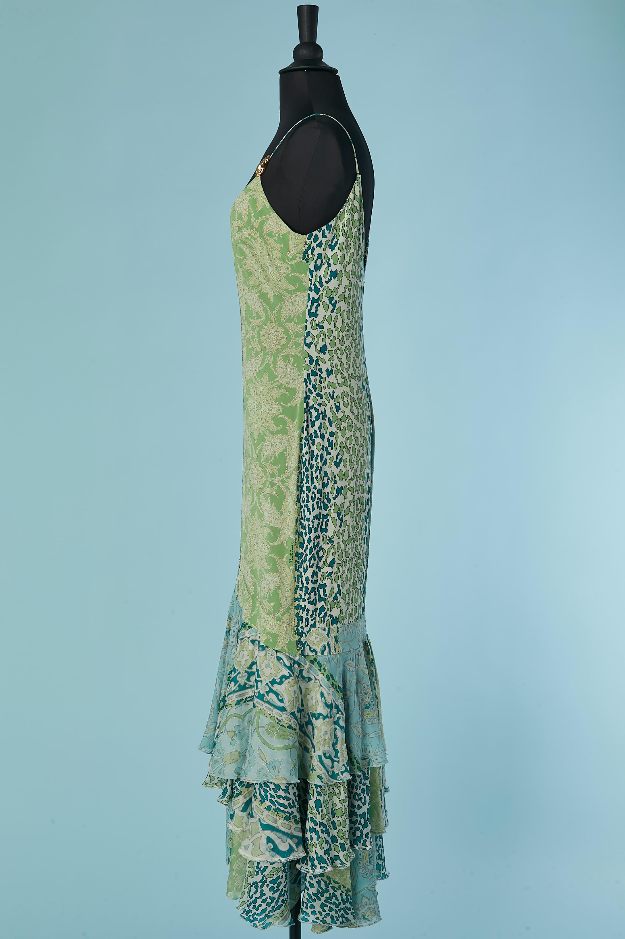 Shirt and dress ensemble in printed silk Roberto Cavalli For Sale 7