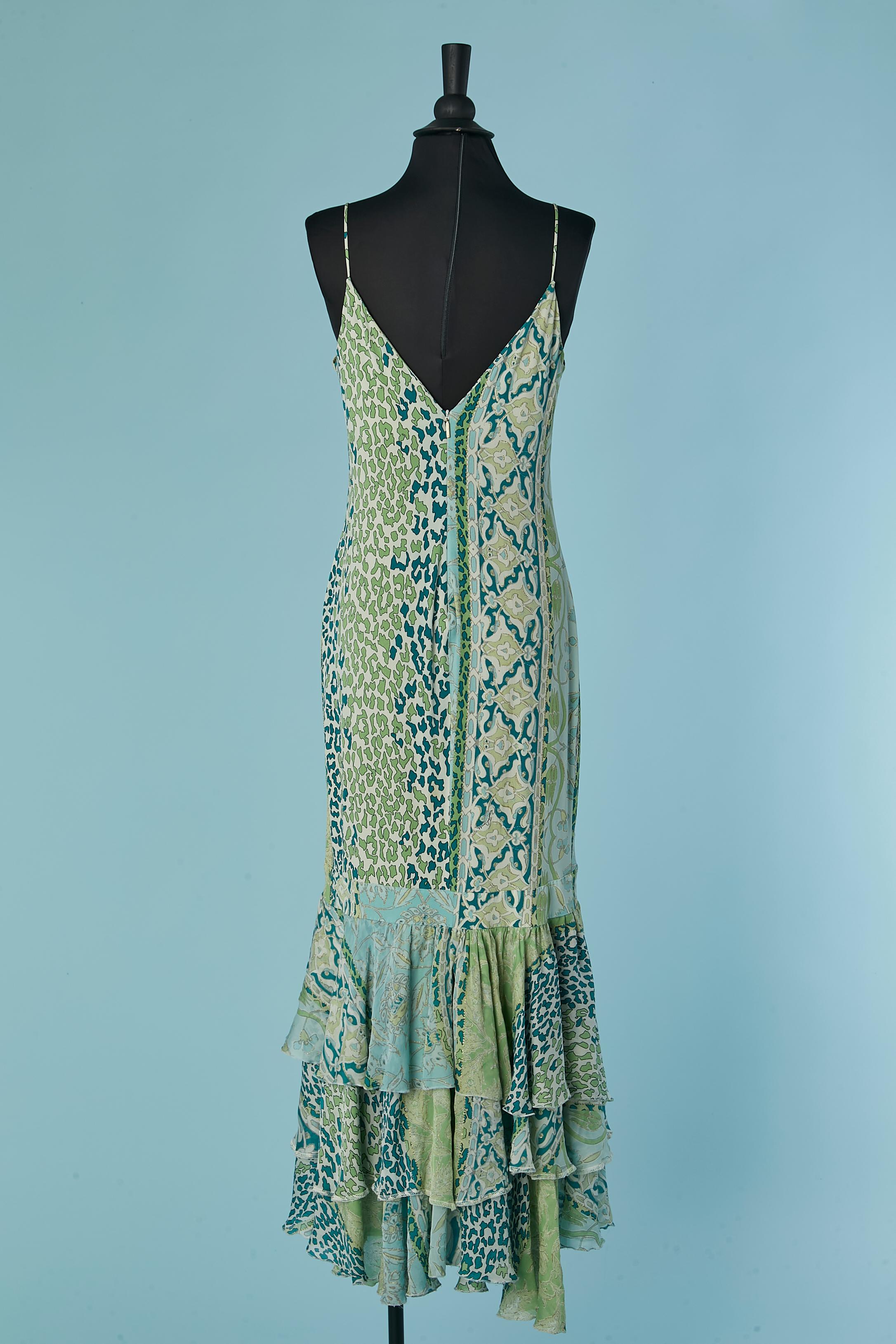 Shirt and dress ensemble in printed silk Roberto Cavalli For Sale 8