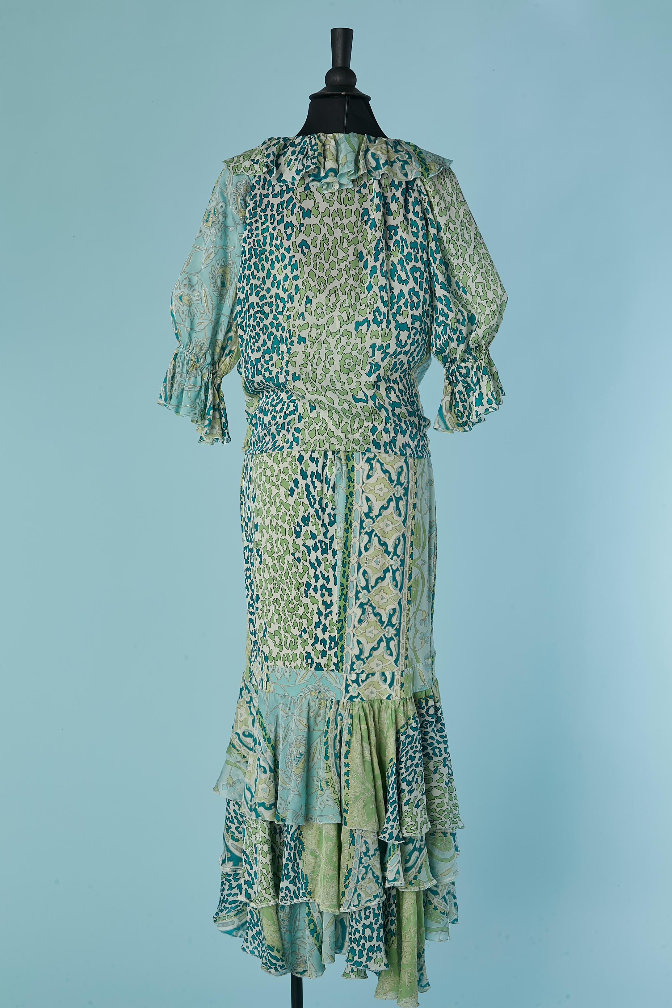 Women's Shirt and dress ensemble in printed silk Roberto Cavalli For Sale