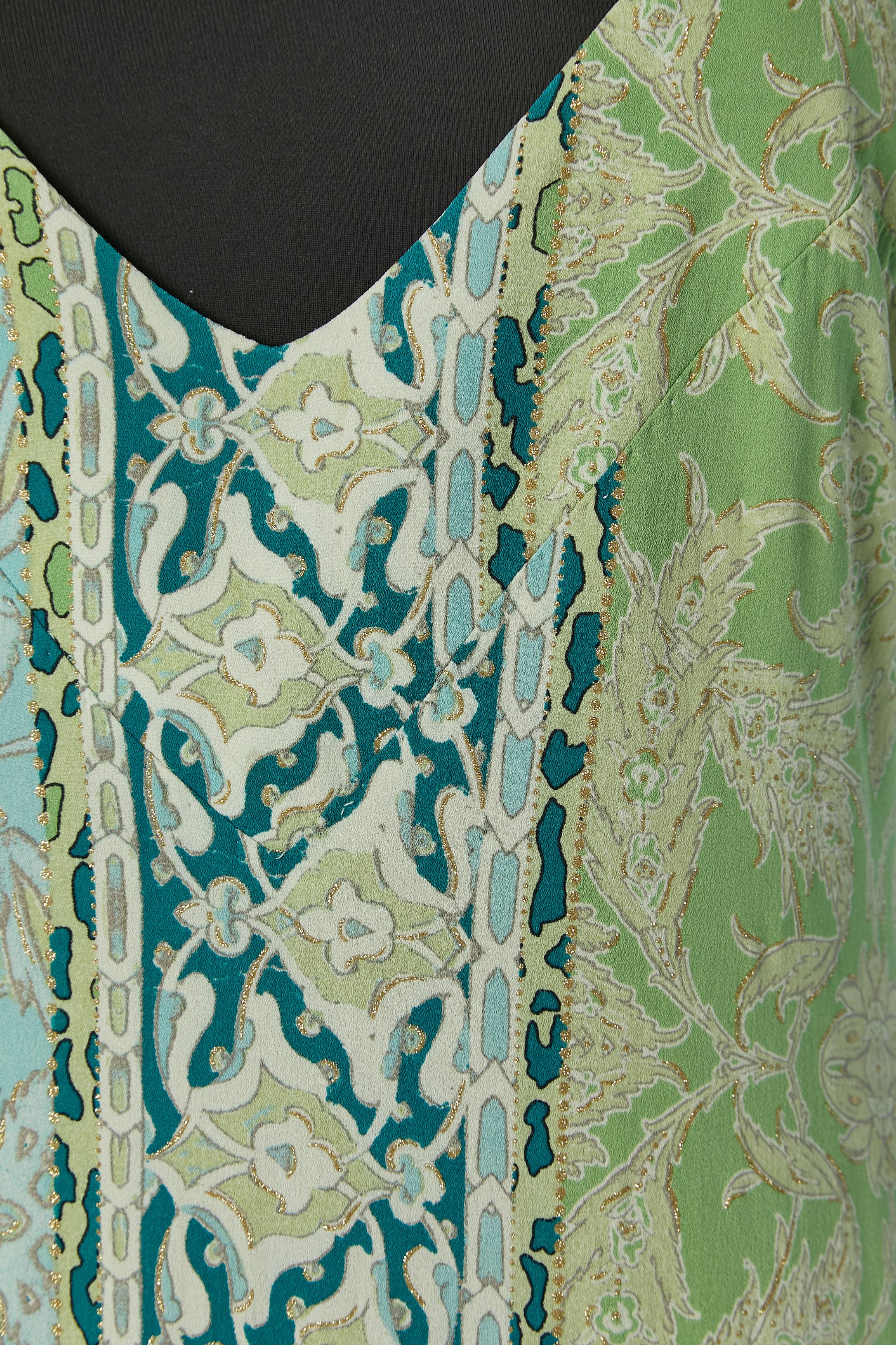 Shirt and dress ensemble in printed silk Roberto Cavalli For Sale 4