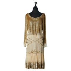 Ensemble di camicia e gonna con ricami di paillettes e perline Lolita Lempicka