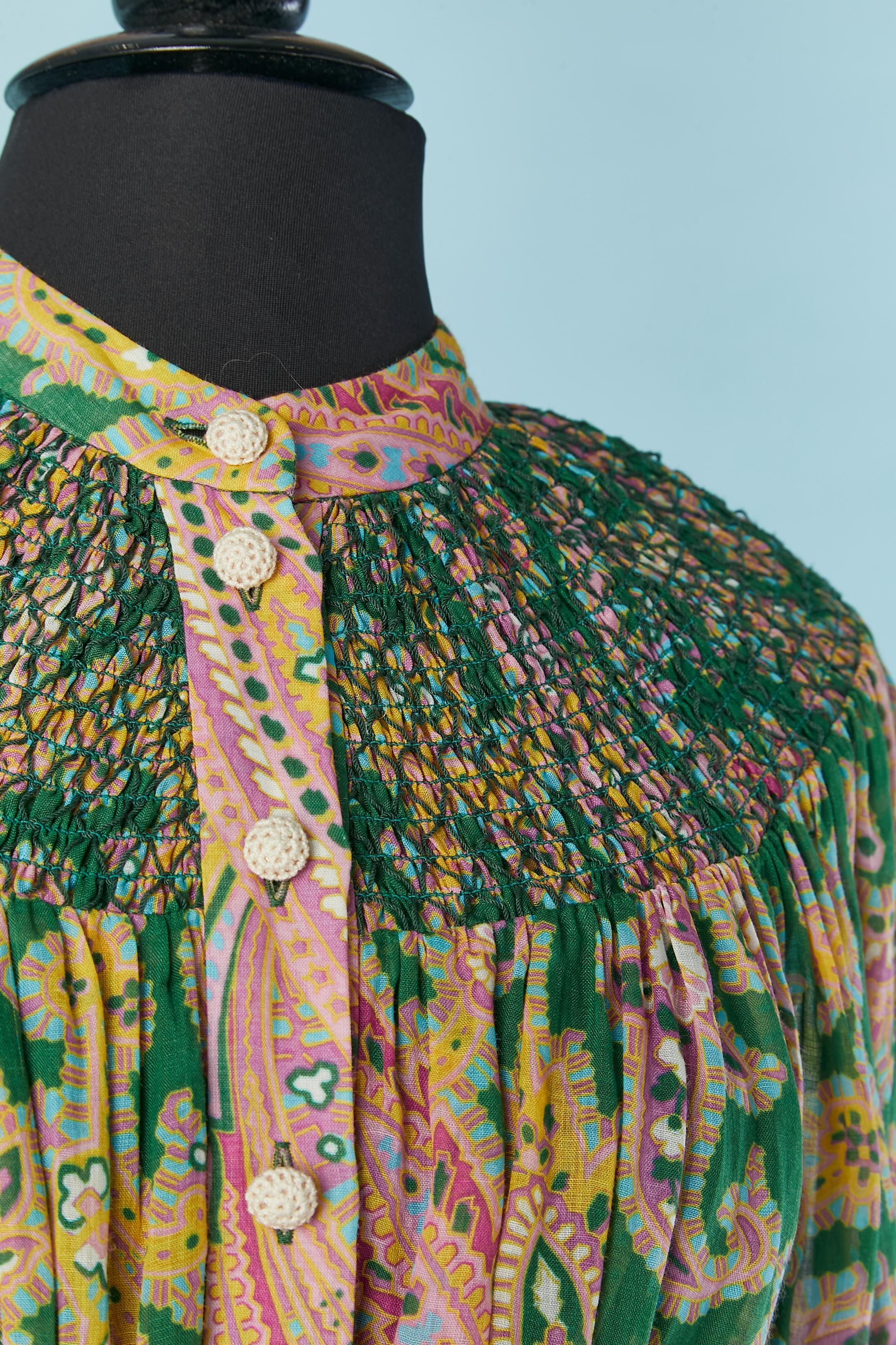 Brown Shirt and trouser ensemble in Paisley print with smocks ZIMMERMANN For Sale