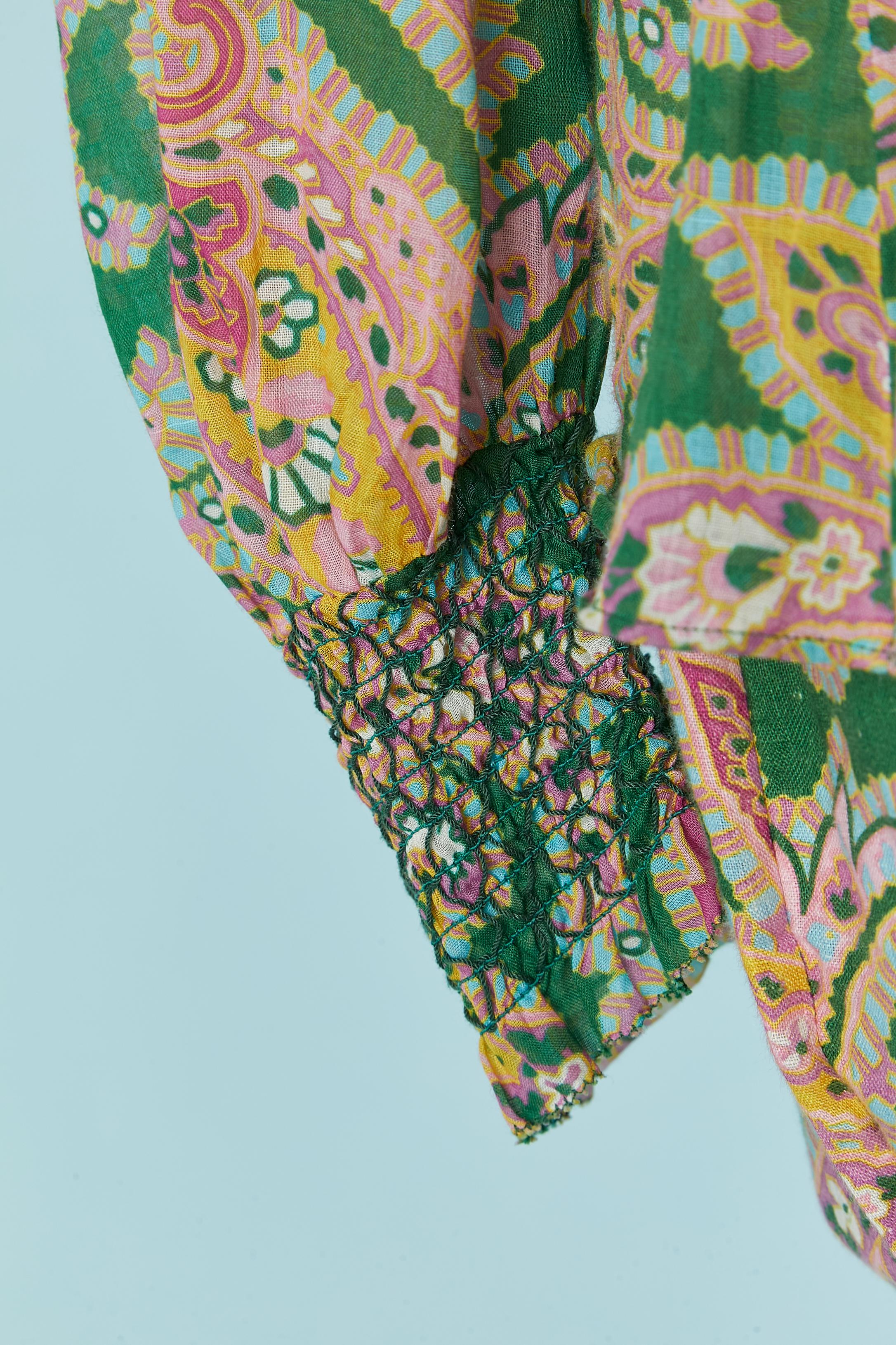 Shirt and trouser ensemble in Paisley print with smocks ZIMMERMANN In Excellent Condition For Sale In Saint-Ouen-Sur-Seine, FR