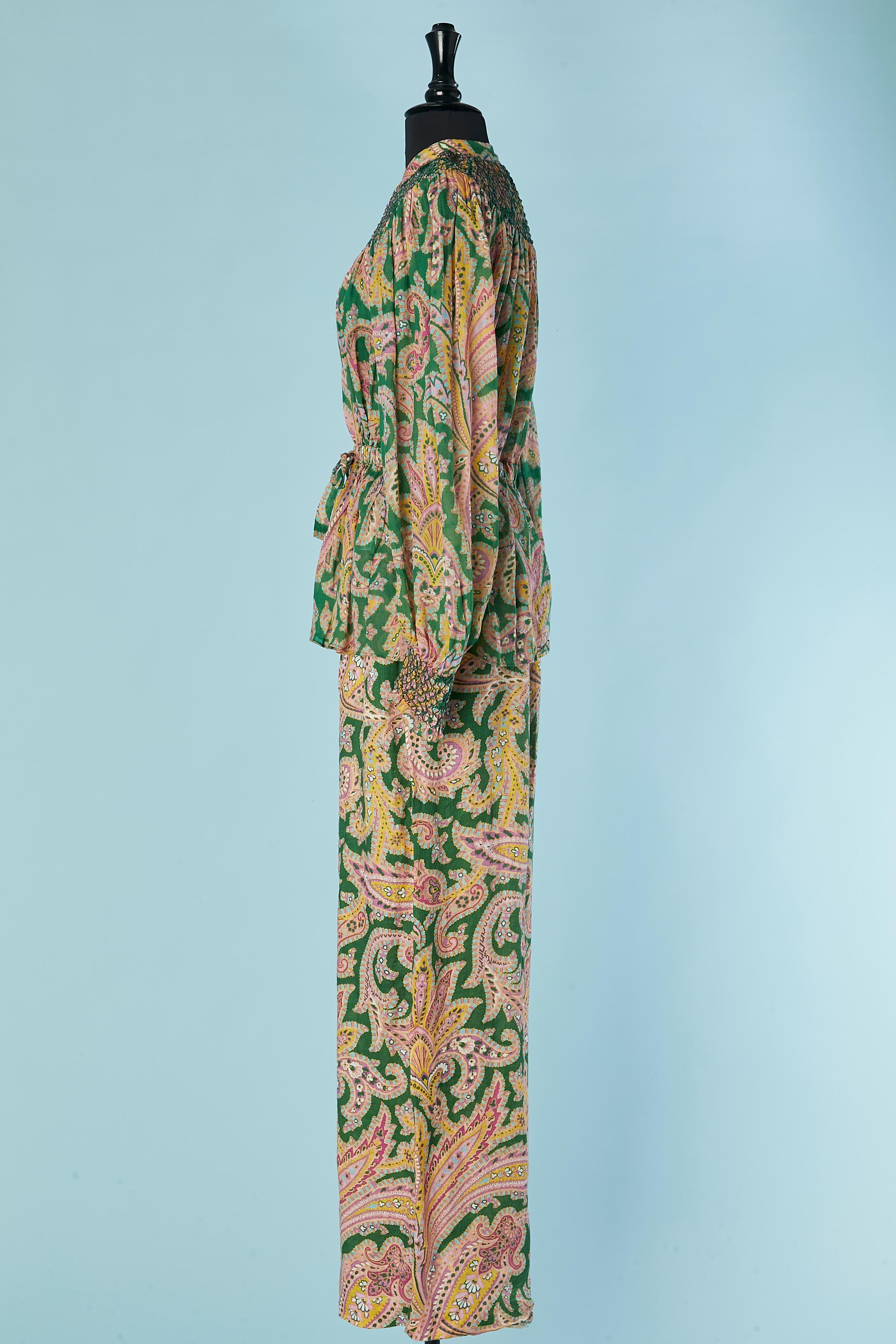 Shirt and trouser ensemble in Paisley print with smocks ZIMMERMANN For Sale 1