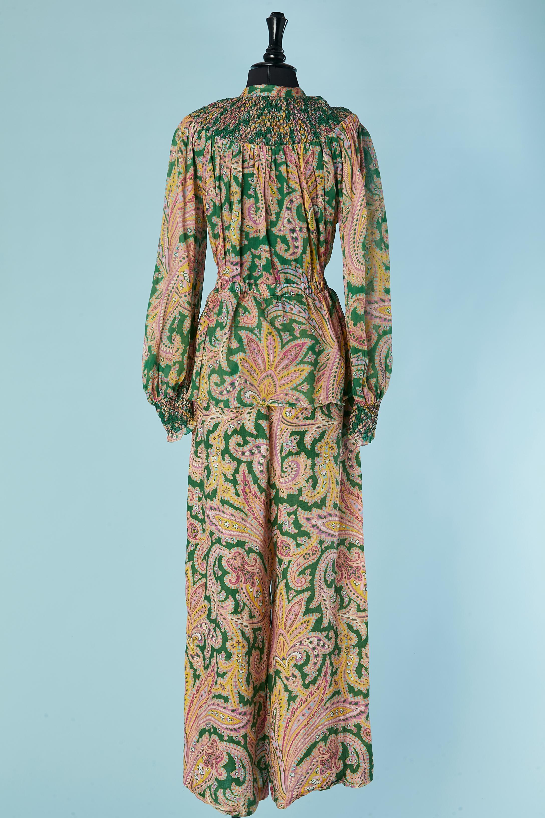 Shirt and trouser ensemble in Paisley print with smocks ZIMMERMANN For Sale 2