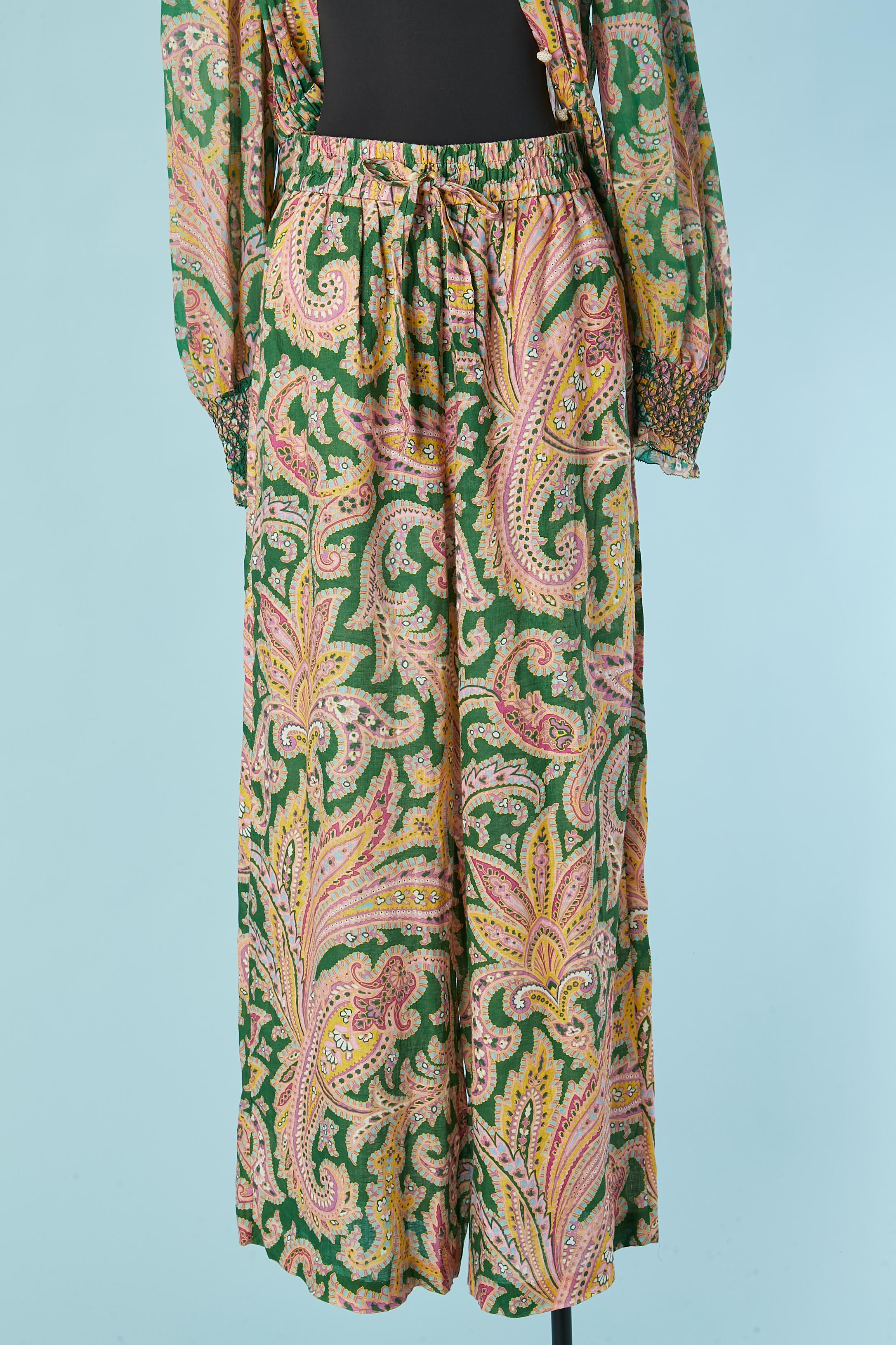 Shirt and trouser ensemble in Paisley print with smocks ZIMMERMANN For Sale 4