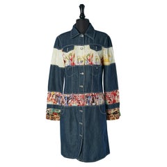 Hemdkleid aus Denim und bedrucktem „Comics“-Viskose JEAN-PAUL GAULTIER JEANS