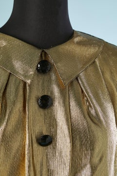 Shirt in gold silk lurex and flower pattern in the back  Valentino Night 1980's