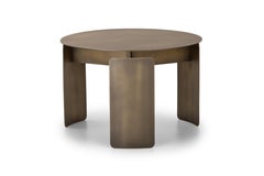Shirudo Round Side Table/ Coffee Table, Matte Clouded Bronze Finish by Mingardo