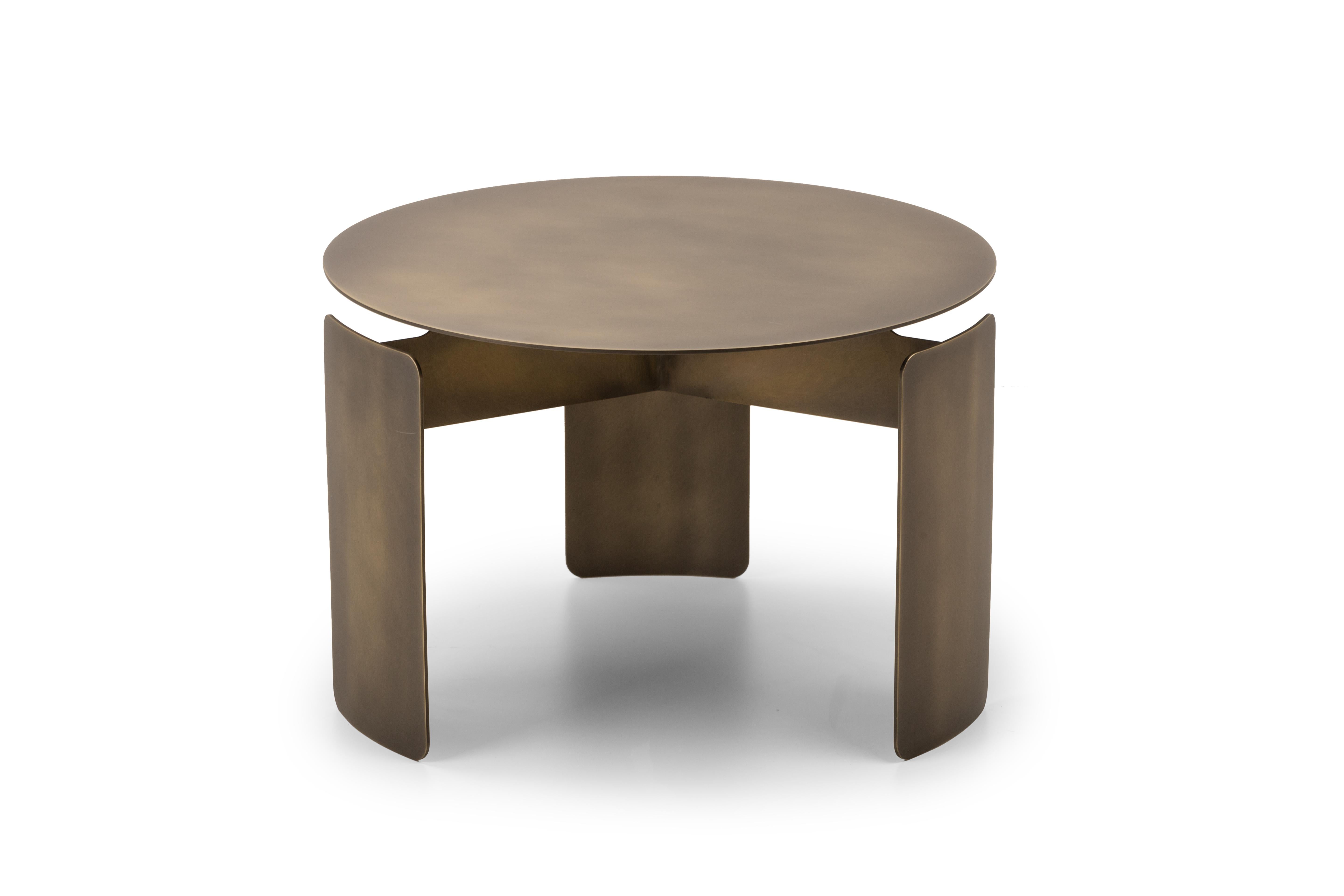 Post-Modern Shirudo Bronze Finish Side Table by Mingardo For Sale