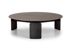 Shirudo Round Coffee Table/ Side Table, Black Varnished Iron Finish by Mingardo