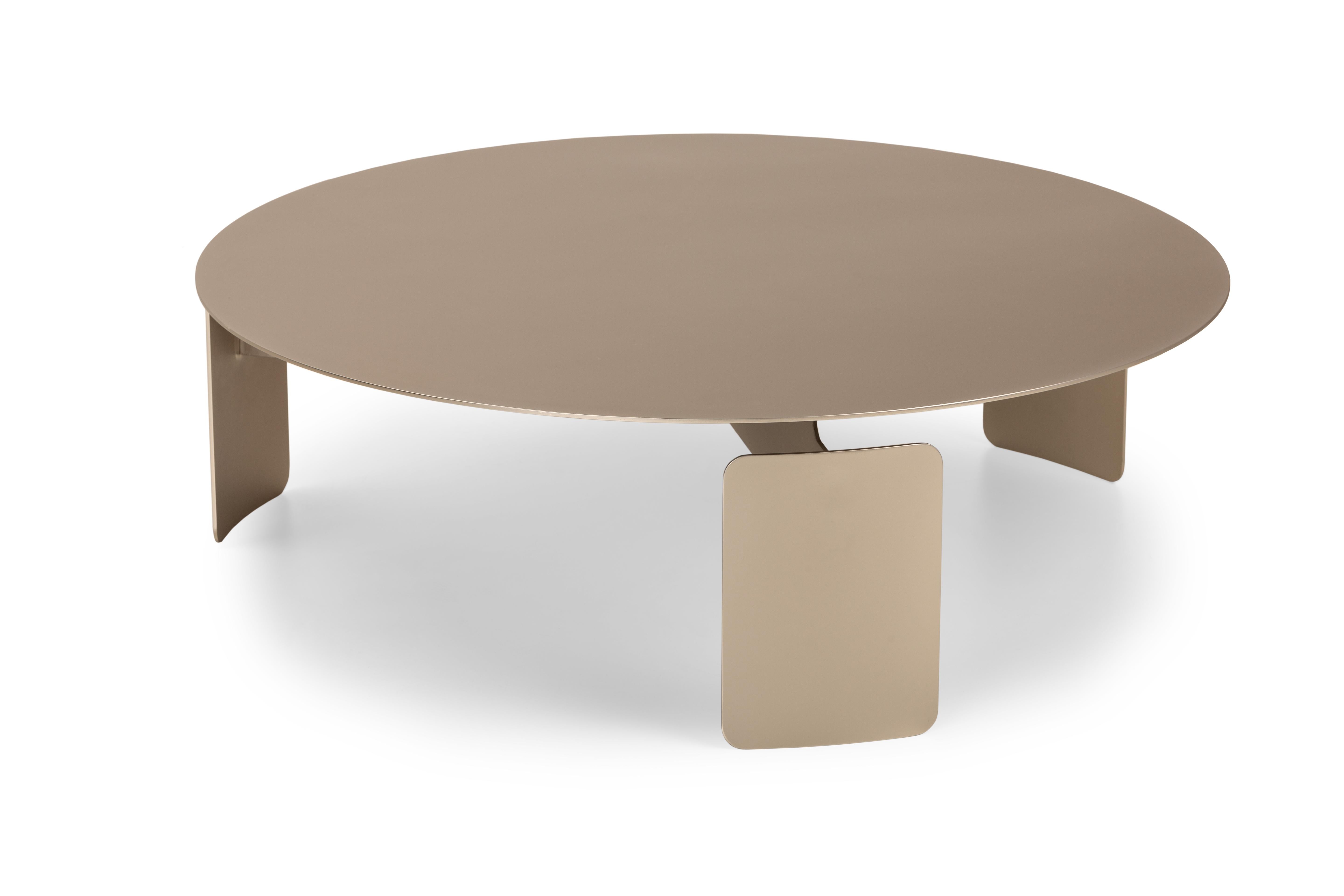 Post-Modern Shirudo Matt Nickel Plated Coffee Table by Mingardo For Sale