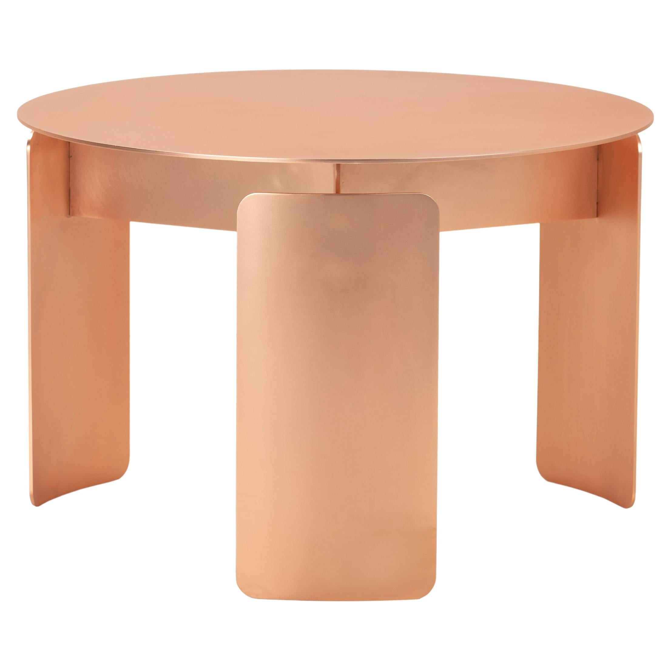 Shirudo Pink Gold Finish Side Table by Mingardo