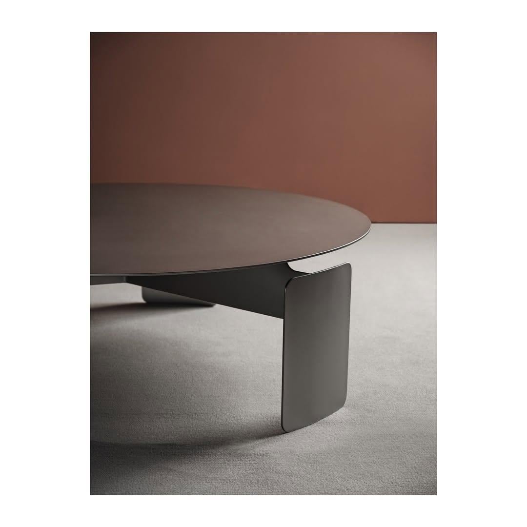 Shirudo Round Side Table/ Coffee Table, Matte Clouded Bronze Finish by Mingardo For Sale 7