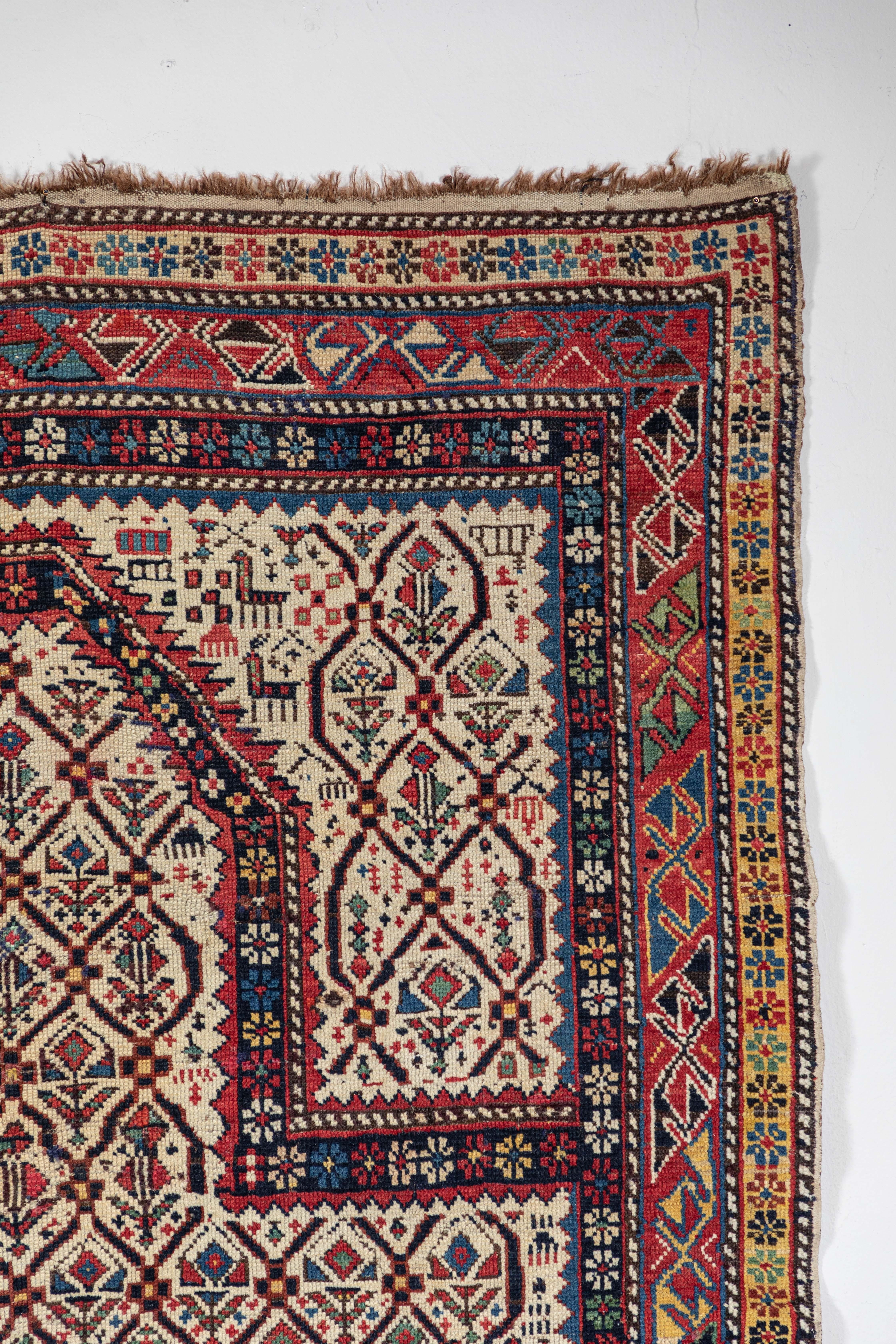 Tribal Shirvan 19th Century Caucasian Rug For Sale