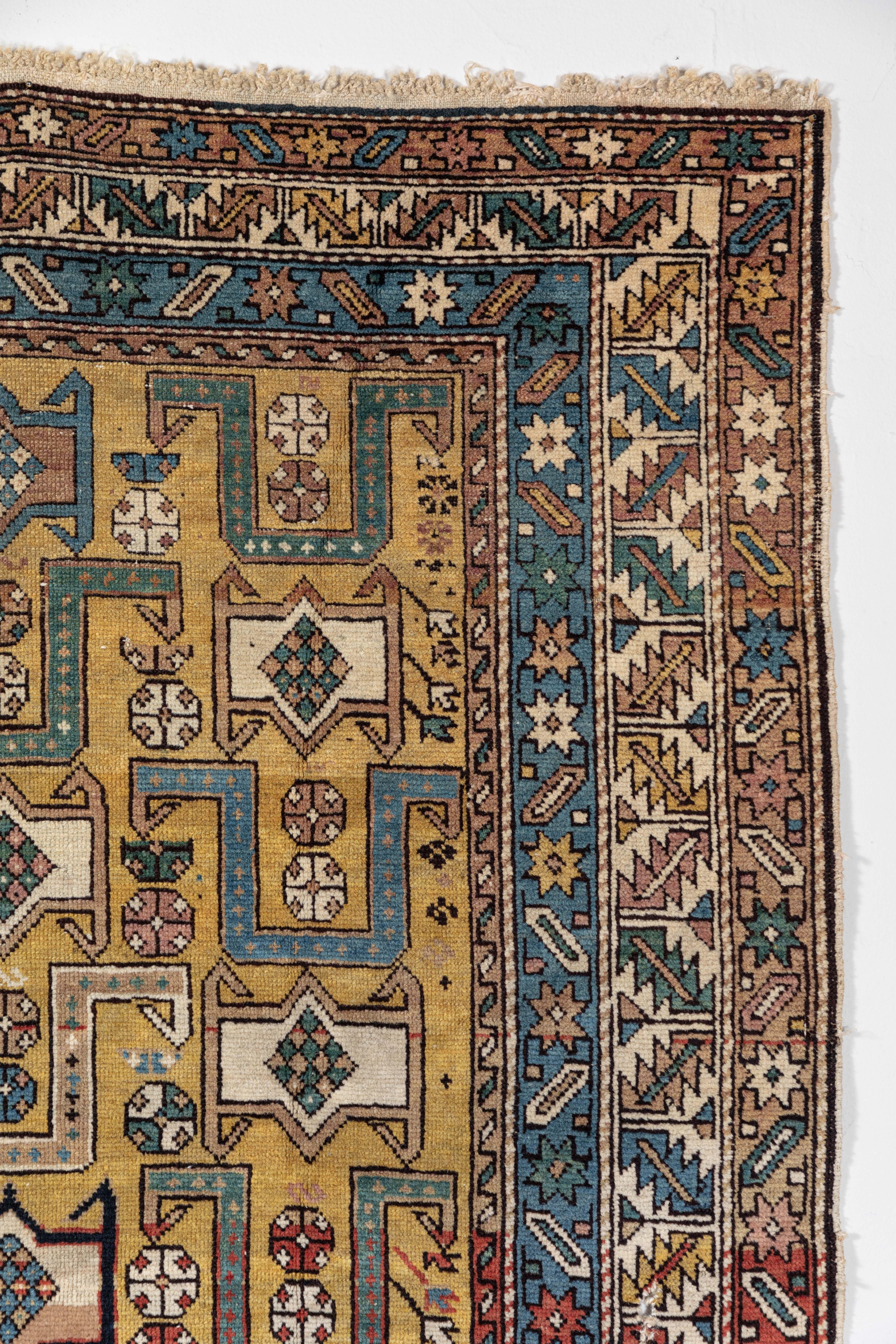 Hand-Woven Shirvan 19th Century Caucasian Rug For Sale