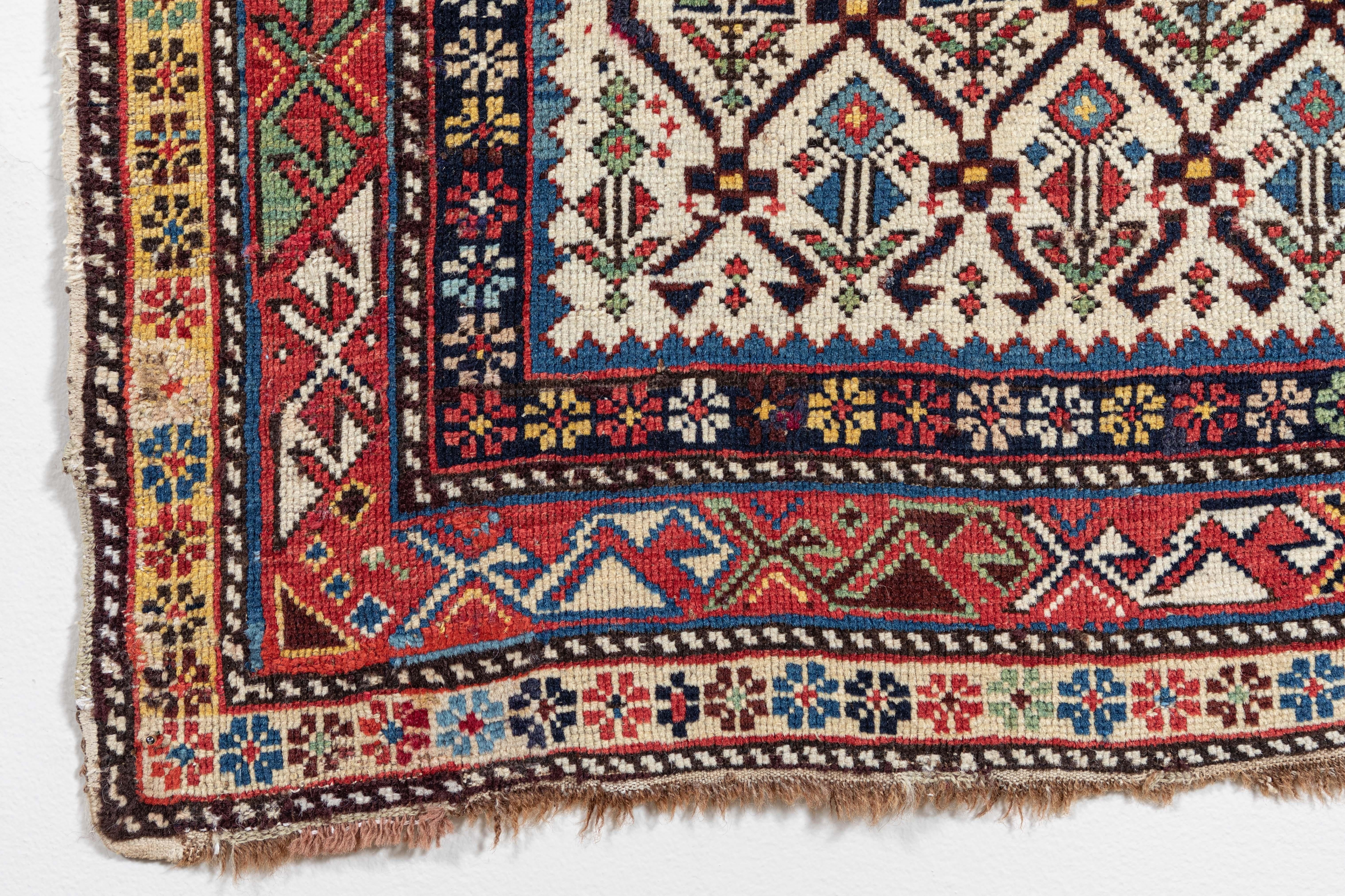 Wool Shirvan 19th Century Caucasian Rug For Sale