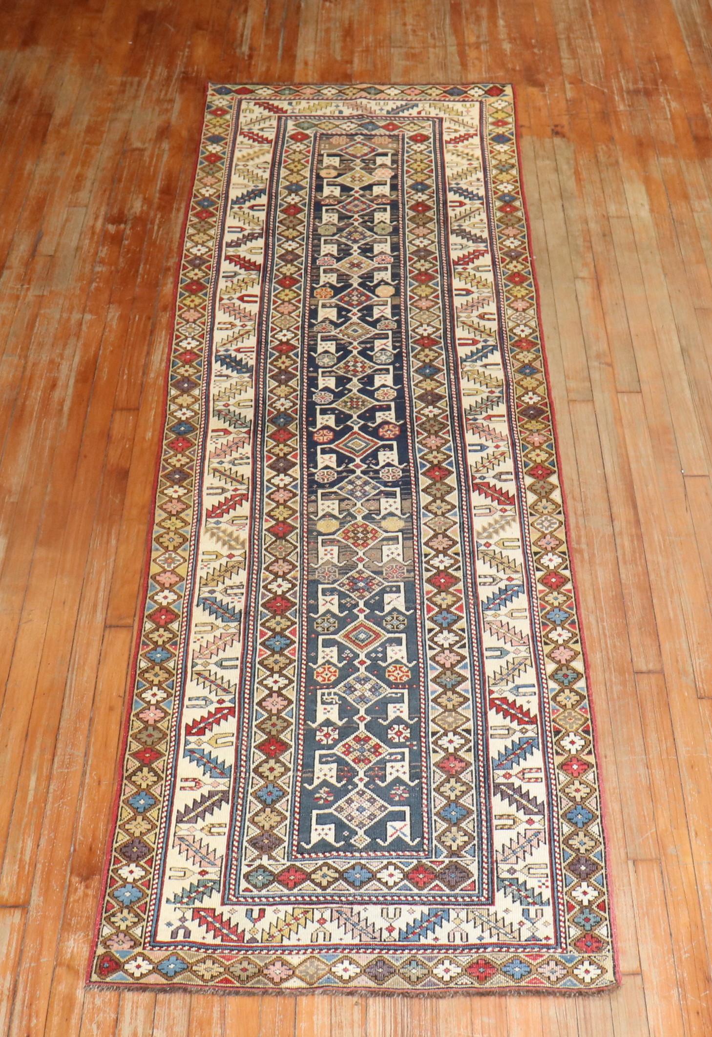 Shirvan Caucasian Tribal Runner In Good Condition In New York, NY