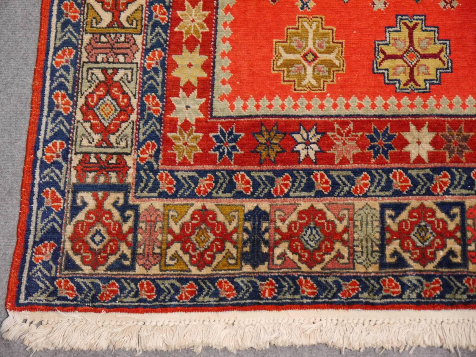 Hand-Knotted Shirvan Caucasian Vintage Carpet