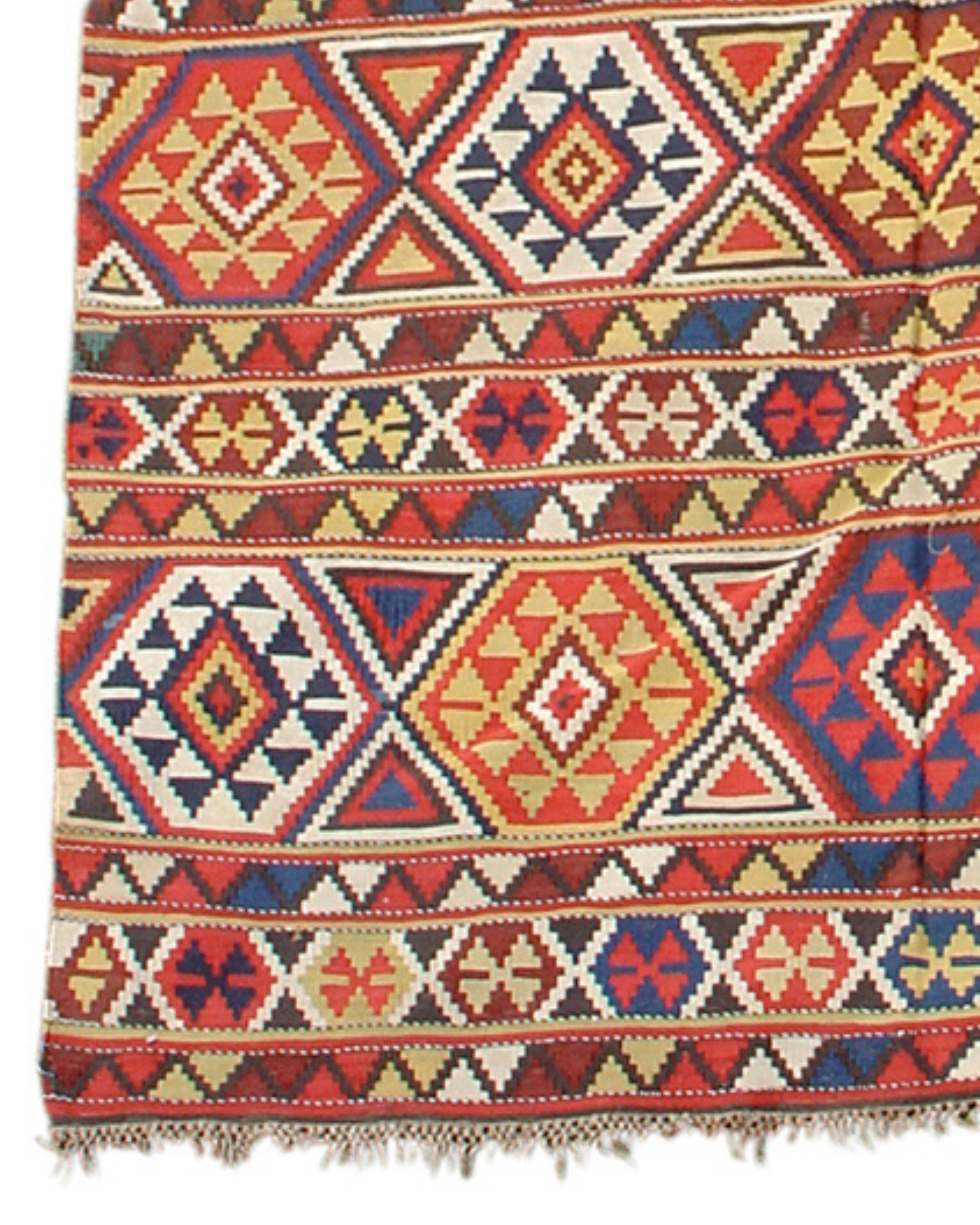 Shirvan Kilim Rug, 19th Century In Excellent Condition For Sale In San Francisco, CA